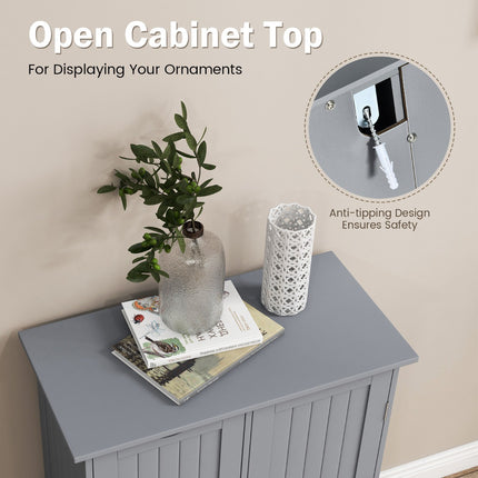 Bathroom Storage Cabinet, 3 Drawers and Cupboard, Gray