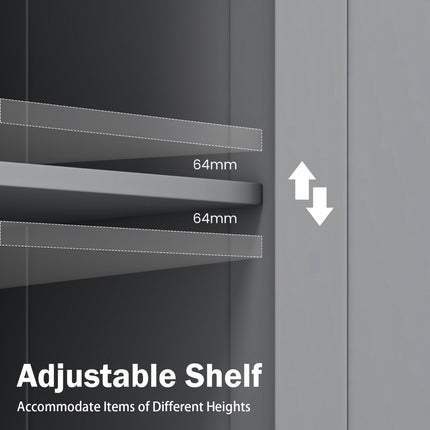 Bathroom Storage Cabinet, 3 Drawers and Cupboard, Gray
