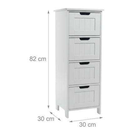 Bathroom Storage Cabinet, 4 Drawers, Space-Saving Design