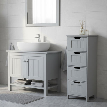 Bathroom Storage Cabinet, 4 Drawers, Space-Saving Design