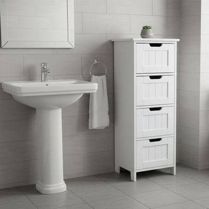Bathroom Storage Cabinet, 4 Drawers, Space-Saving Design