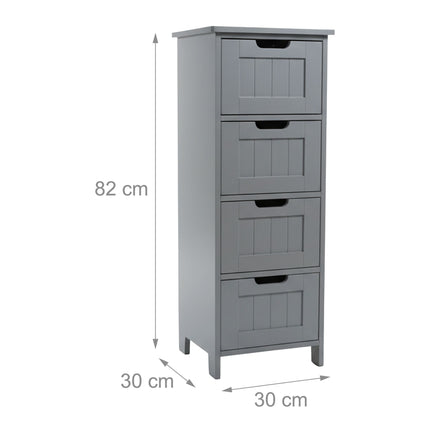 Bathroom Storage Cabinet, 4 Drawers, Space-Saving Design