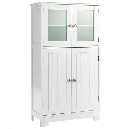 Bathroom Storage Cabinet, Glass Doors, Adjustable Shelf