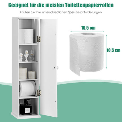 Bathroom Storage Cabinet with 3 Adjustable Shelves, White