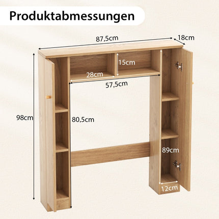Bathroom Storage Cabinet with Adjustable Shelves, Natural