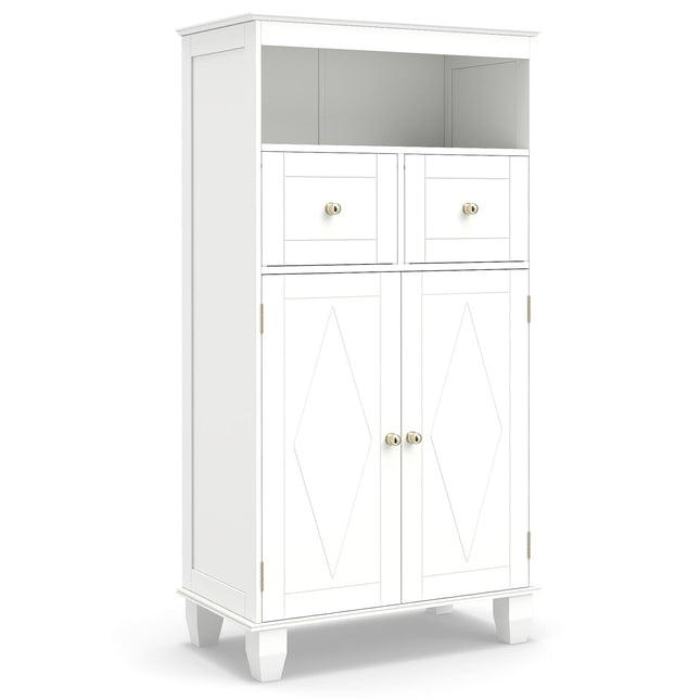 Bathroom Storage Cabinet with Adjustable Shelves, White