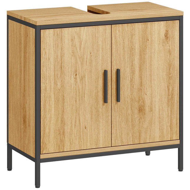 Bathroom Vanity Cabinet, Oak Finish, Adjustable Shelves