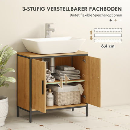 Bathroom Vanity Cabinet, Oak Finish, Adjustable Shelves