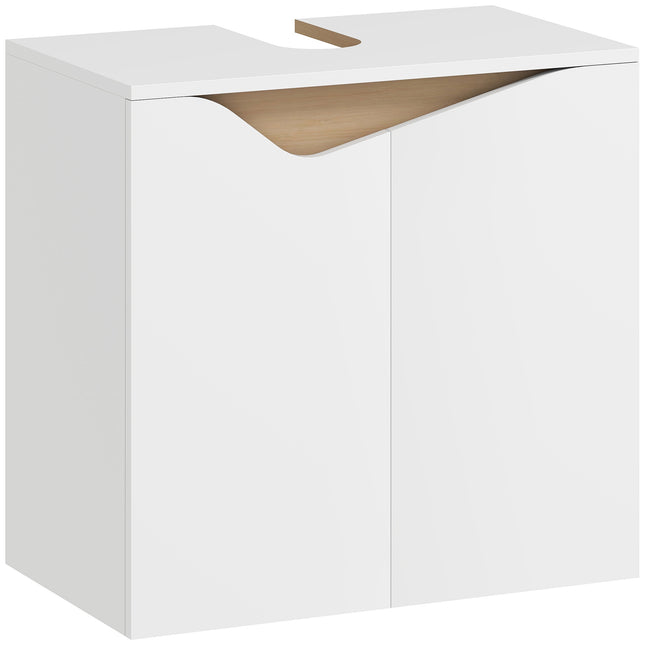Bathroom Vanity Cabinet, Soft-Close Doors, White, 60x35x57.9 cm