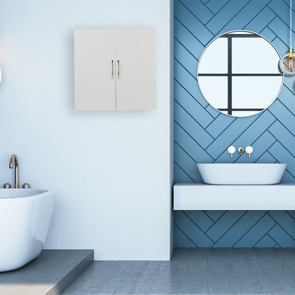 Bathroom Wall Cabinet, 2 Doors, 3 Compartments