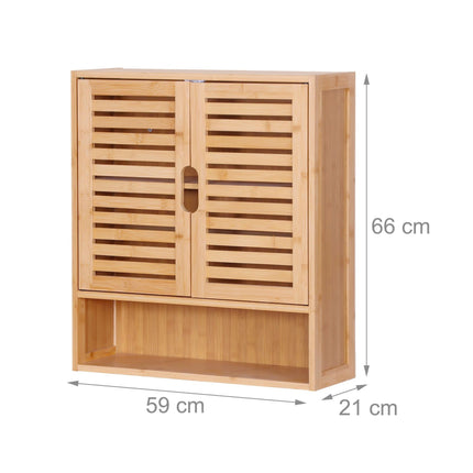 Bathroom Wall Cabinet, Adjustable Shelf, Louvered Doors