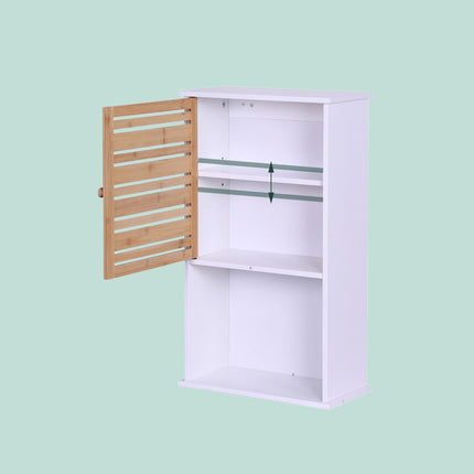 Bathroom Wall Cabinet, Bamboo Door, Adjustable Shelves
