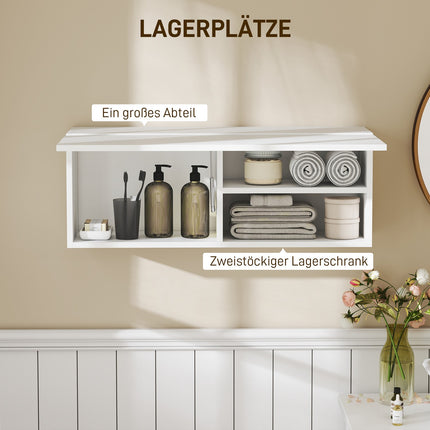 Badkamerwandkast, liftdeur, gasveer, 80x25x30 cm, wit