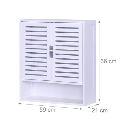 Bathroom Wall Cabinet, Louvered Doors, Adjustable Shelf