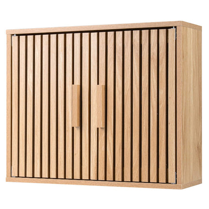 Bathroom Wall Cabinet, Natural Wood, Adjustable Shelves