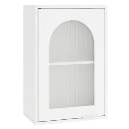Bathroom Wall Cabinet with Glass Door, Adjustable Shelf, White