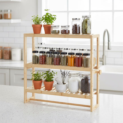 Bathroom Wall Shelf with Towel Rail and Hooks