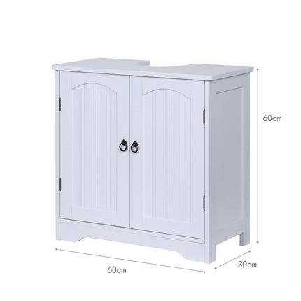 Bathroom Washbasin Cabinet with Shelf and Siphon Cut-Out