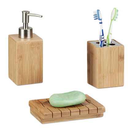 Bathroom accessories Bamboo Set of 3