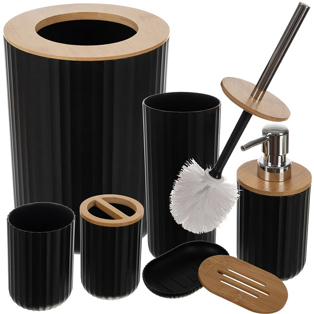 Badkameraccessoireset - zwart Ruhhy24636
