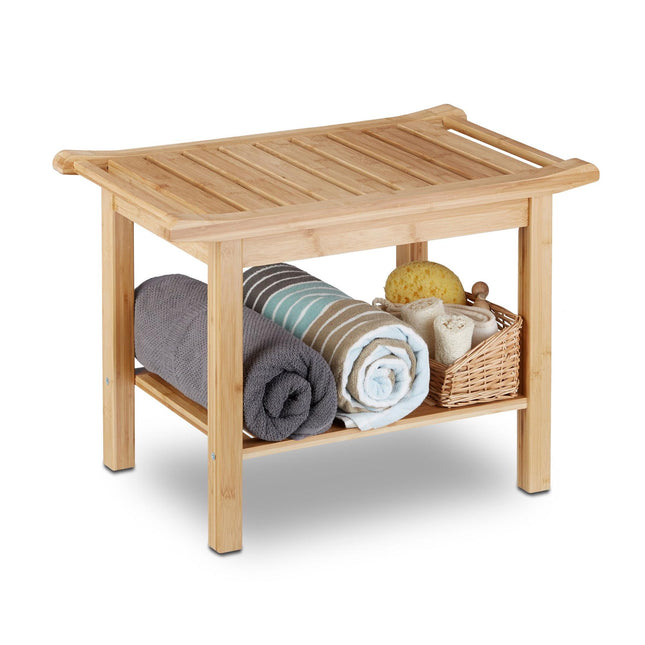 Bathroom bench in bamboo