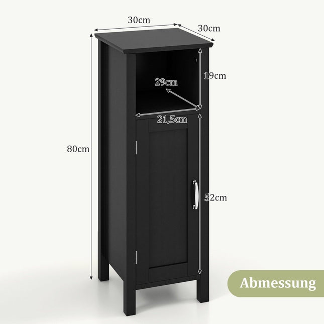 Bathroom cabinet bathroom cabinet with open compartment side cabinet storage cabinet 30 x 30 x 80 cm black