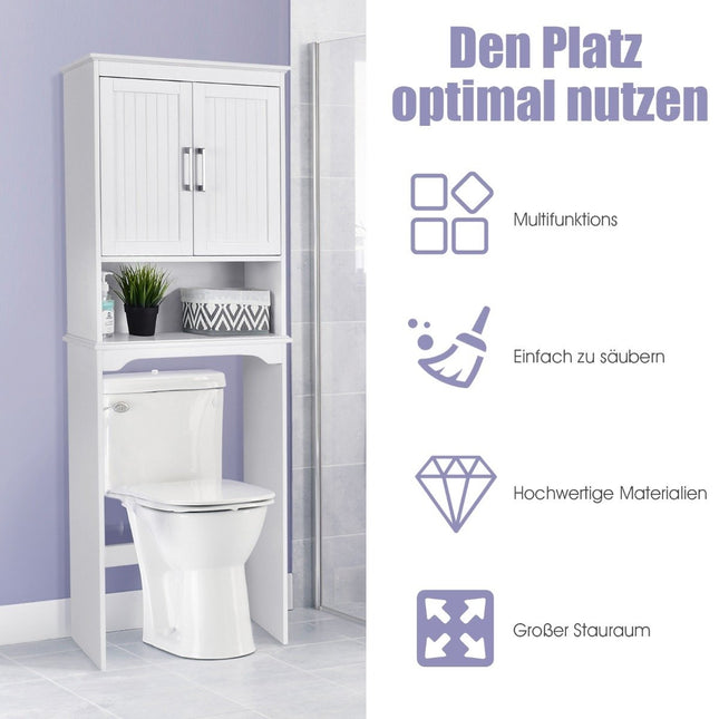 Bathroom cabinet washing machine cabinet with adjustable shelf 63 x 23 x 168 cm