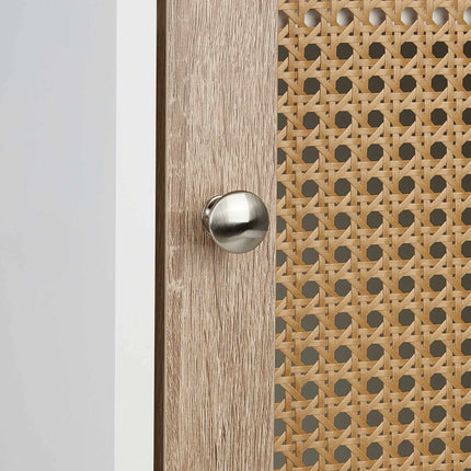 Bathroom cabinet with rattan door