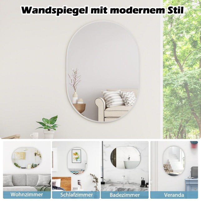 Bathroom mirror 70 x 50 cm large cosmetic mirror with shatterproof film black