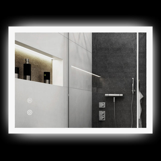 LED Bathroom Mirror with Touch Switch, 80x60cm, 3 colors