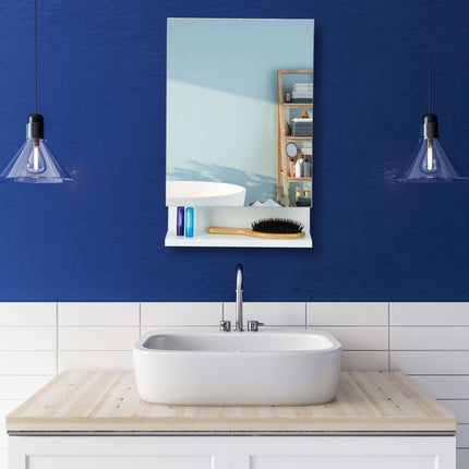 Bathroom mirror cabinet with outlet