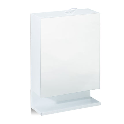 Bathroom mirror cabinet with outlet