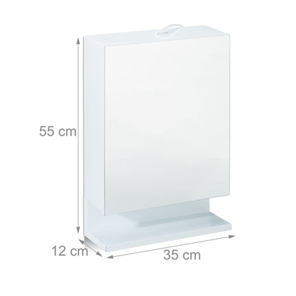 Bathroom mirror cabinet with outlet