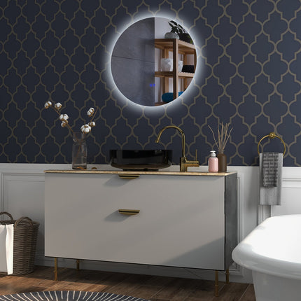 Illuminated bathroom mirror, Ø70 cm, Anti-Fog, Touch Switch