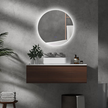 Illuminated bathroom mirror, Ø70 cm, Anti-Fog, Touch Switch