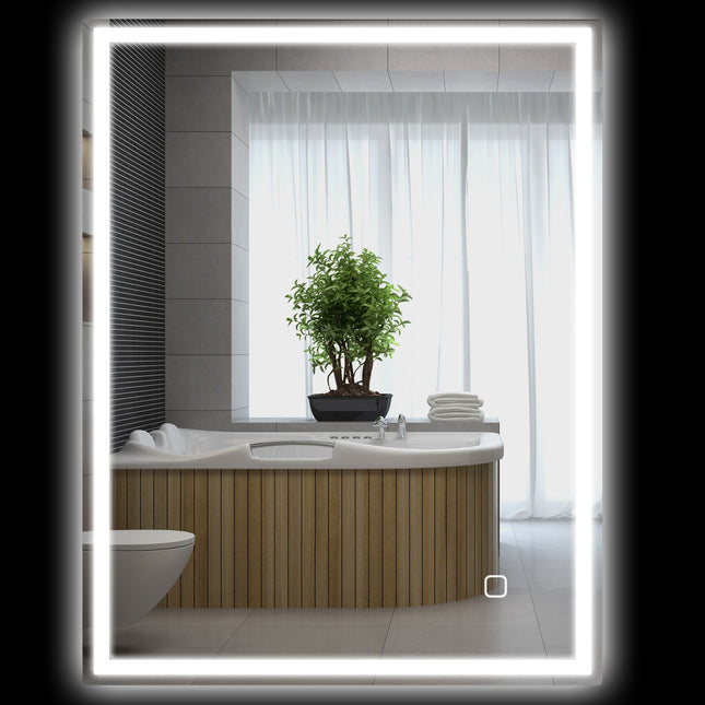 LED Bathroom mirror, 90x70 cm, fog-free, Touch Switch