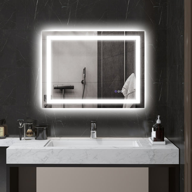 Bathroom mirror with LED lighting, Touch Switch, Anti-Fog