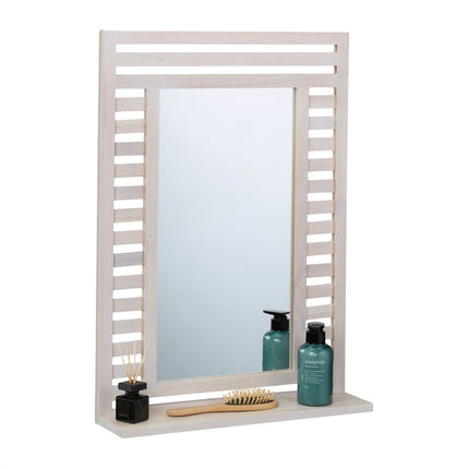 Bathroom mirror with shelf in white vintage