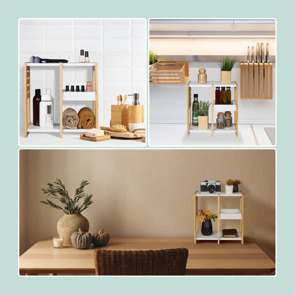 Bathroom shelf bamboo 3 shelves
