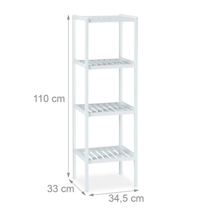 Bathroom shelf bamboo white