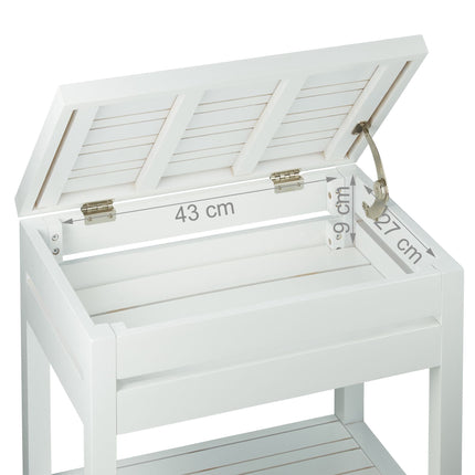 Bathroom shelf bamboo white