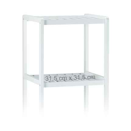 Bathroom shelf bamboo white