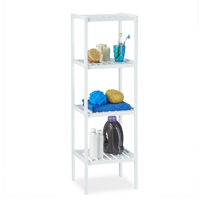 Bathroom shelf bamboo white