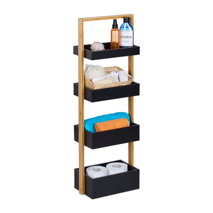 Bathroom shelf in bamboo 4 shelves