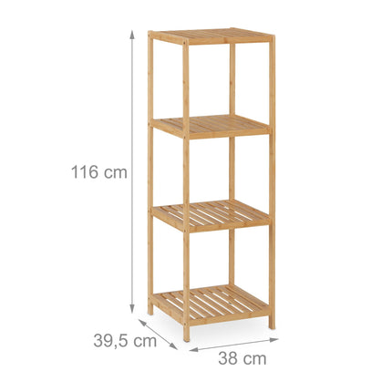 Bathroom shelf in bamboo 4 shelves