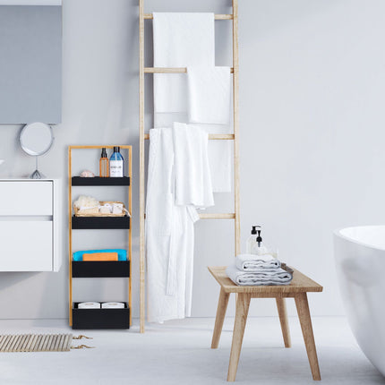 Bathroom shelf in bamboo 4 shelves