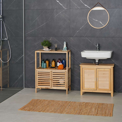 Bathroom shelf in walnut