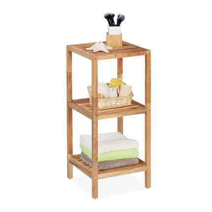 Bathroom shelf in walnut with 3 shelves