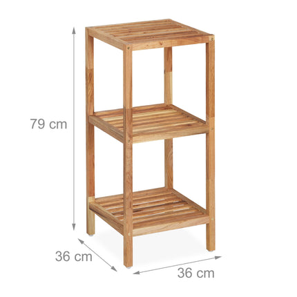 Bathroom shelf in walnut with 3 shelves