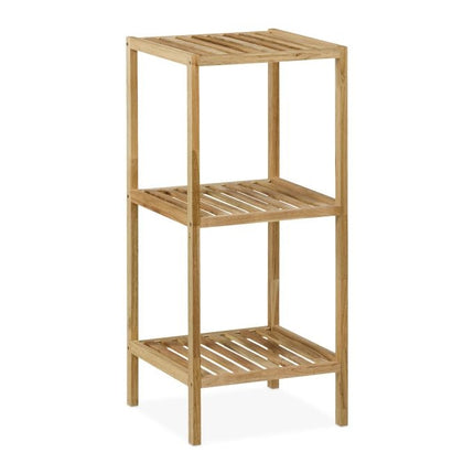 Bathroom shelf in walnut with open shelves